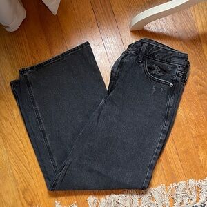Black High-Rise Wide Jeans